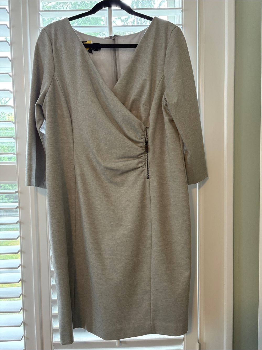 Jones New York Gray Wrap-Style Dress